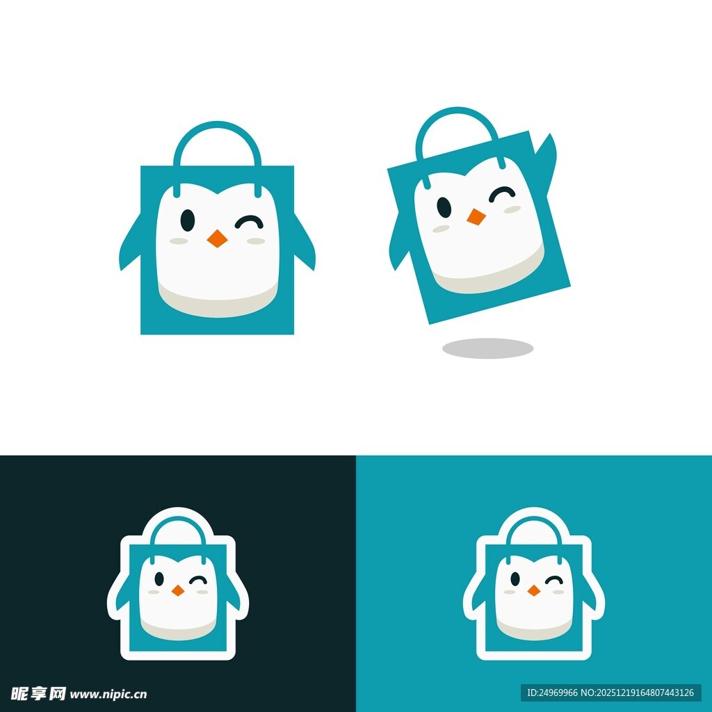 可爱卡通手提袋设计图案