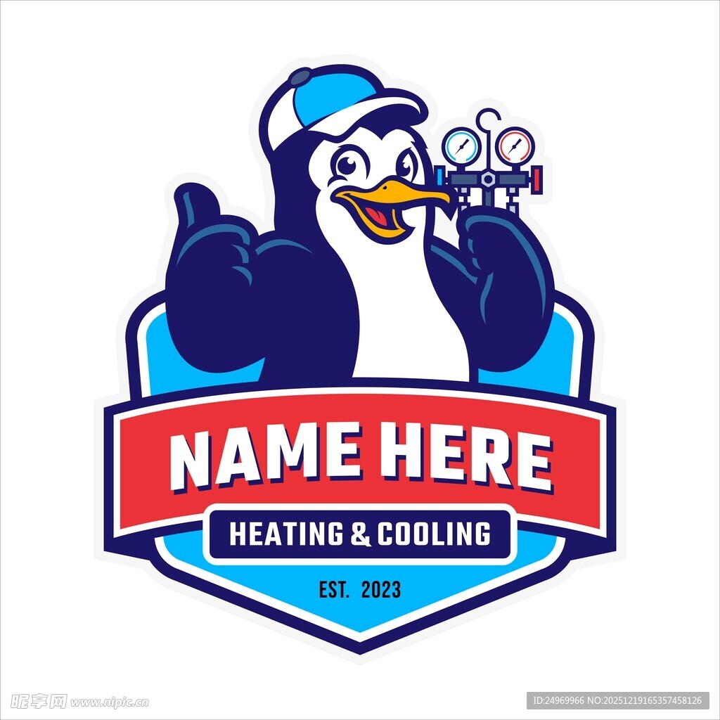 企鹅技工标志设计