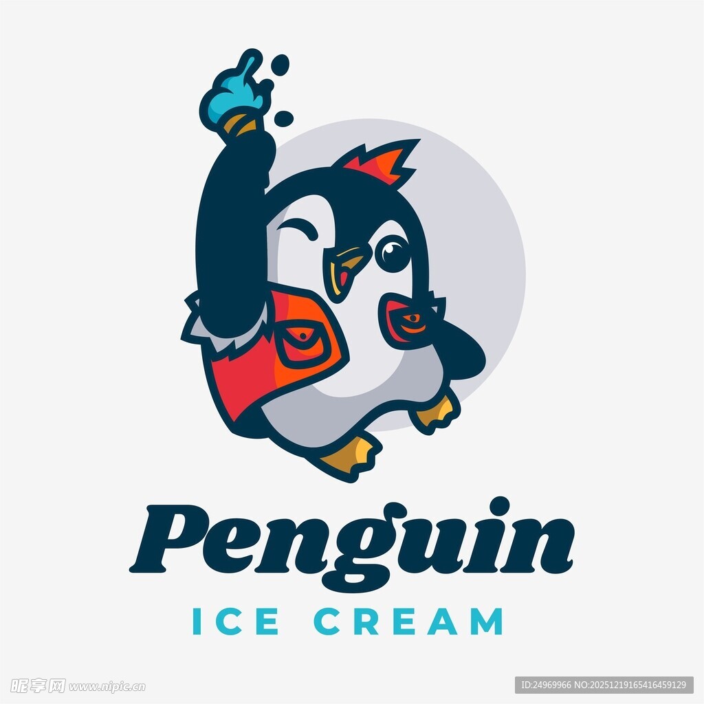 企鹅冰淇淋标志设计