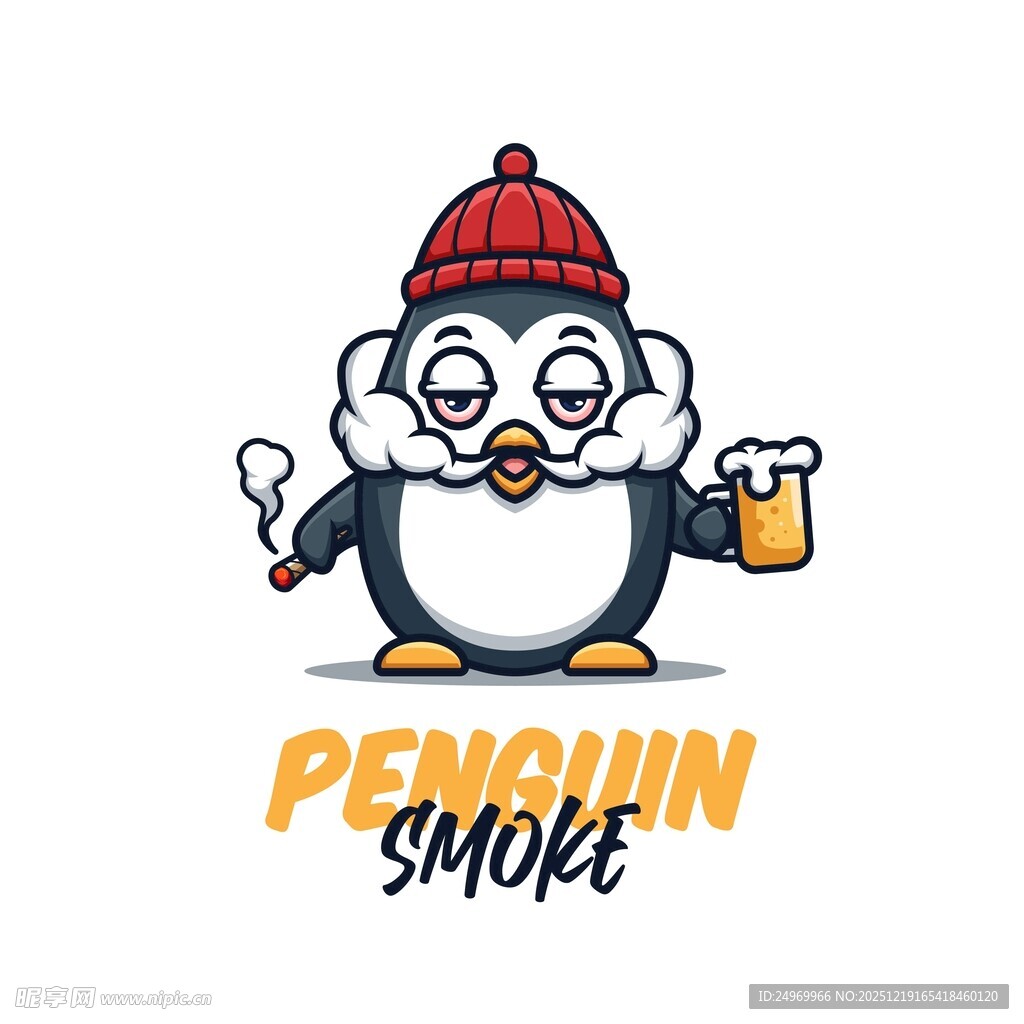 吸烟企鹅形象设计