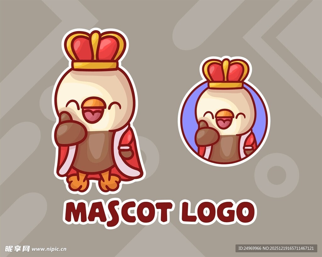 卡通小鸡吉祥物标志设计