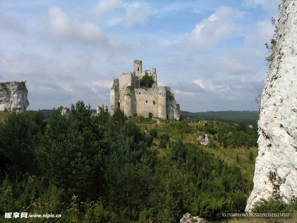 古老城堡屹立于葱郁丛林