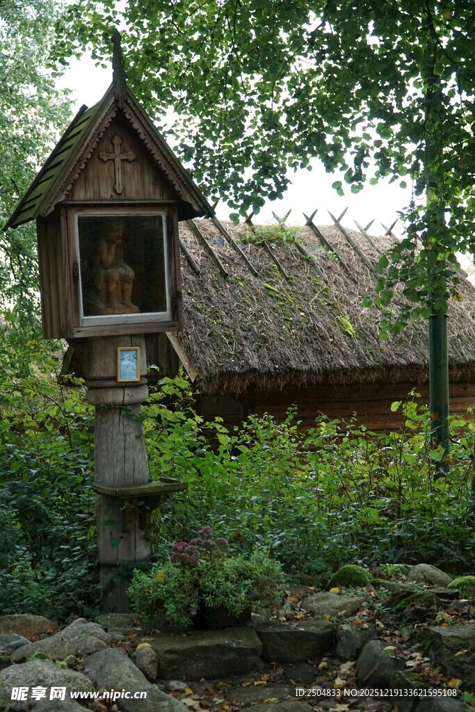 林间木屋鸟舍 自然小景