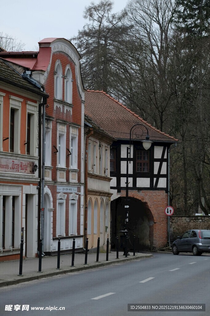  洲小镇特色建筑街景