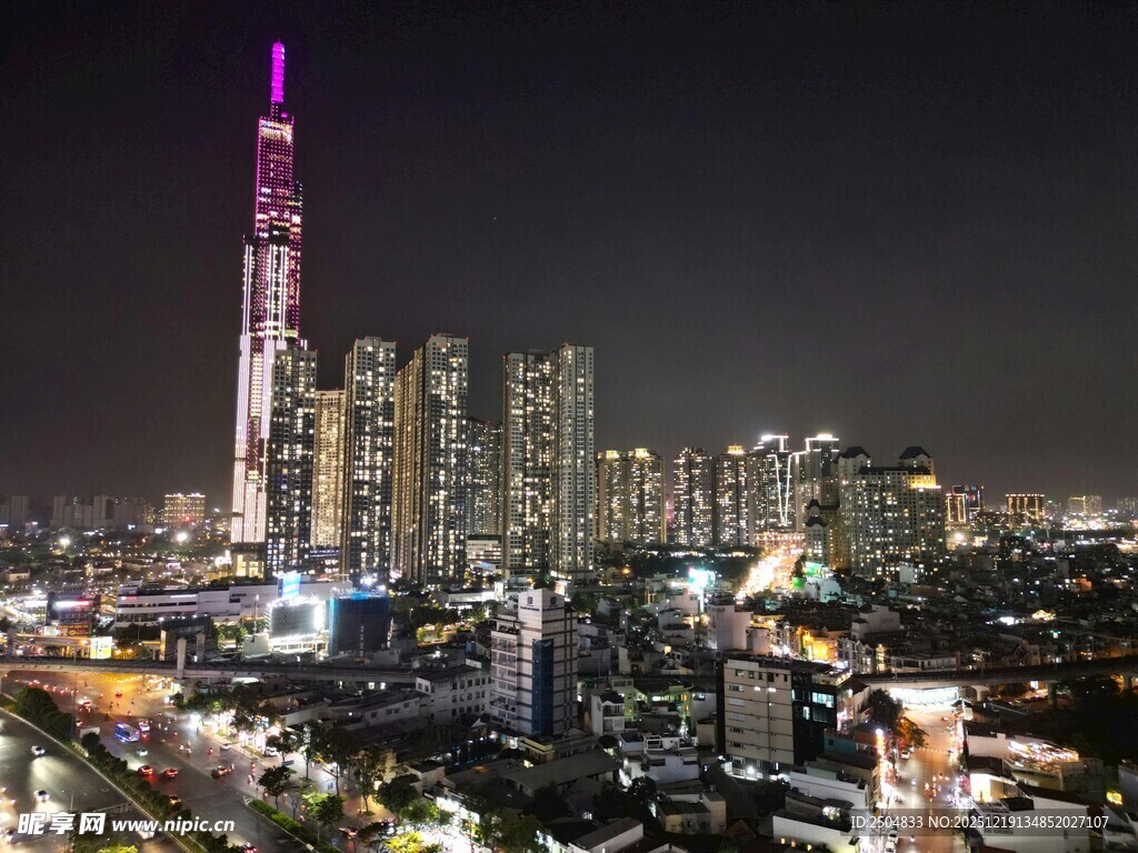曼谷璀璨夜景摩天大楼