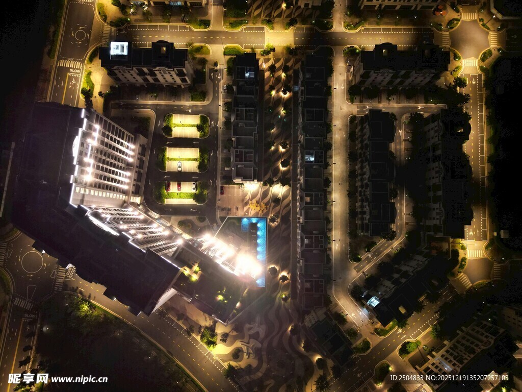 城市夜景俯瞰图