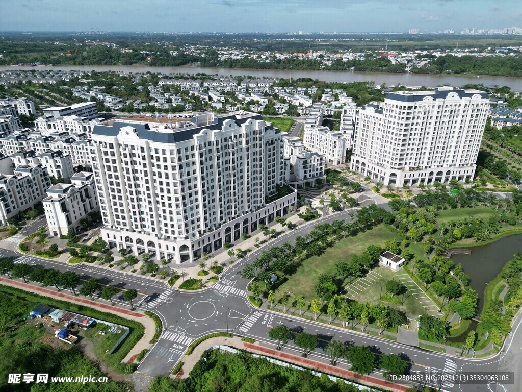 城市住宅区鸟瞰景观