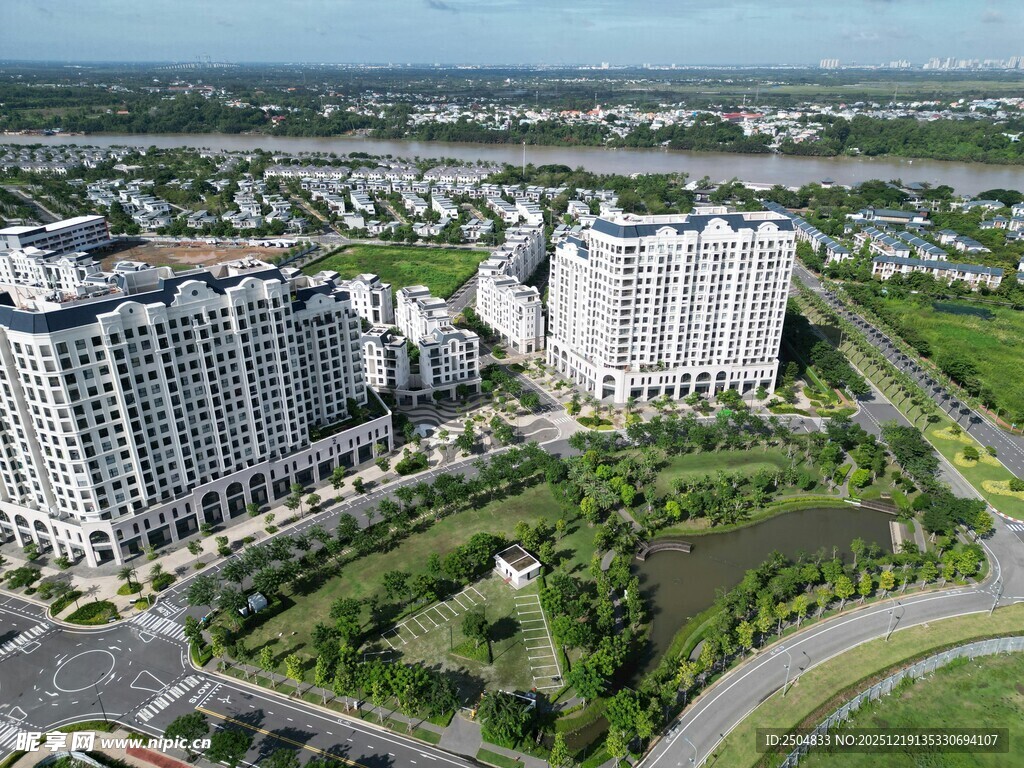 城市建筑群鸟瞰景观