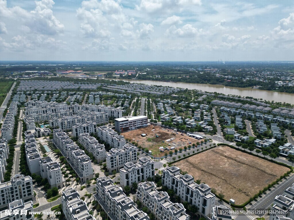 城市住宅区鸟瞰景观