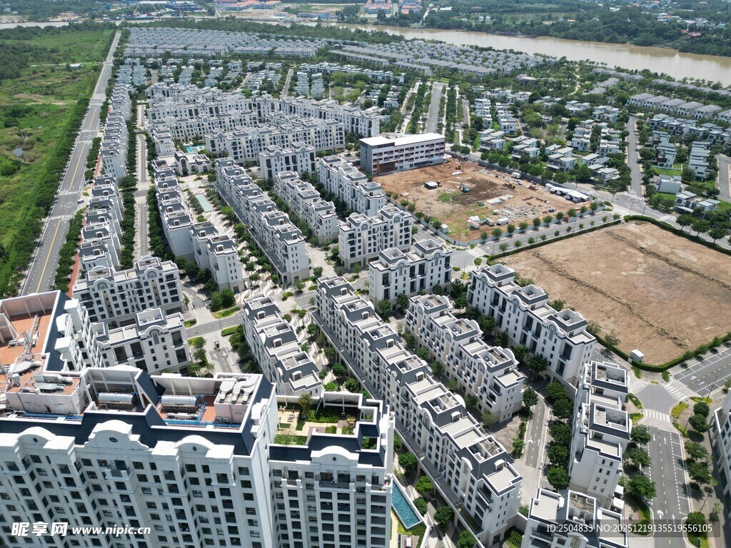 城市住宅区鸟瞰景观