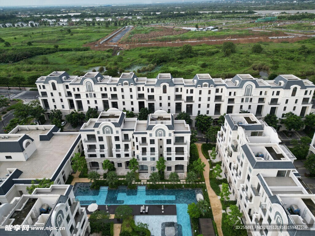 俯瞰现代住宅小区景观