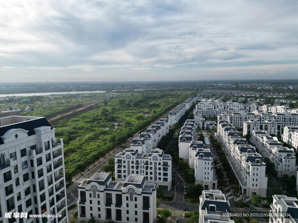 城市住宅区鸟瞰景观