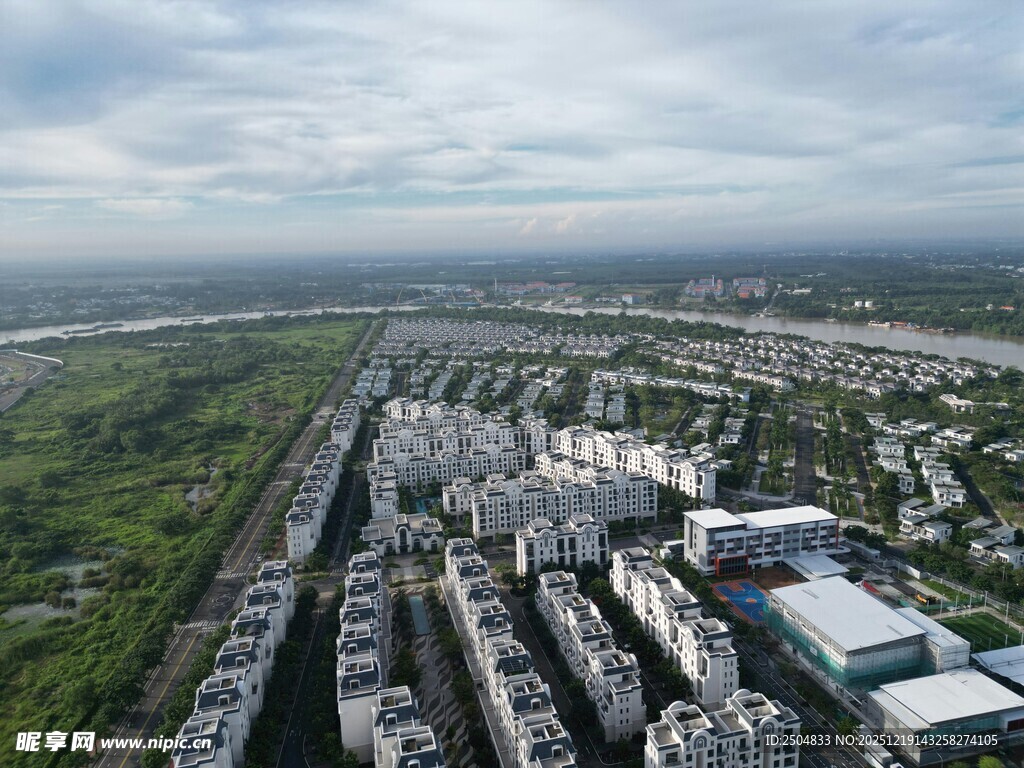 城市住宅区鸟瞰景观