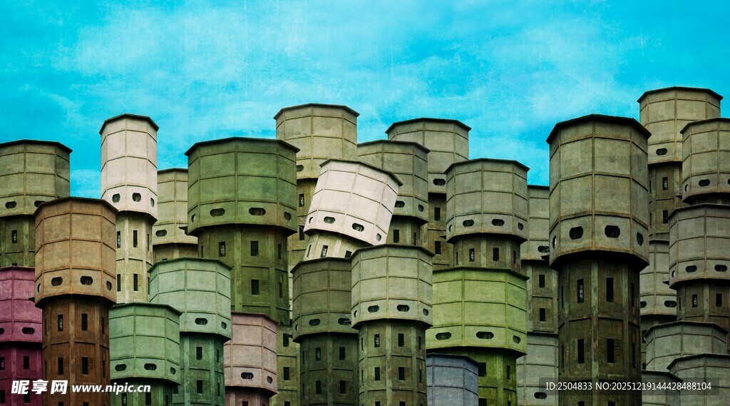 多彩工业筒仓景观