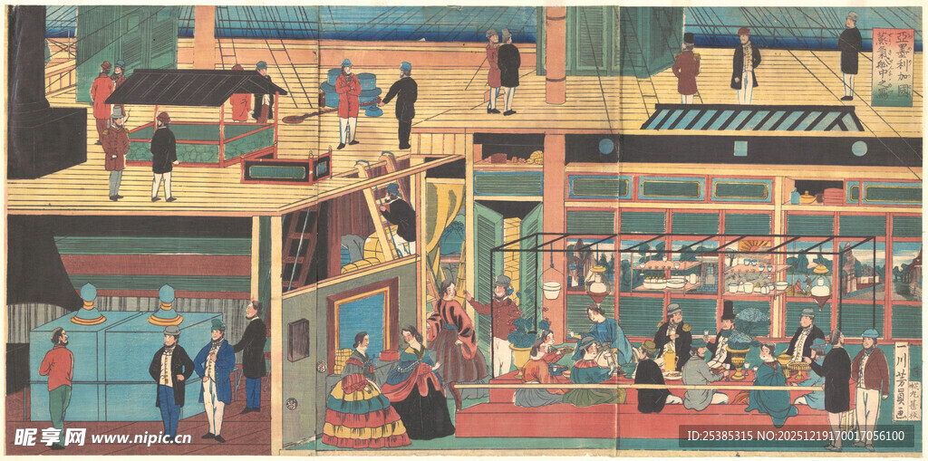 古代热闹市井生活场景图