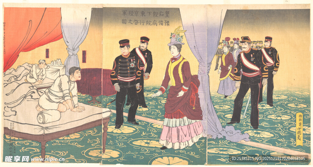 复古场景中的人物聚会