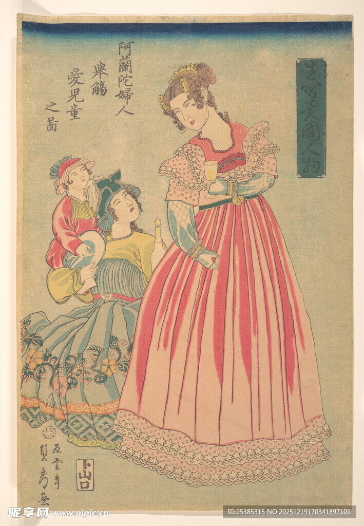 日式插画中的优雅女性形象