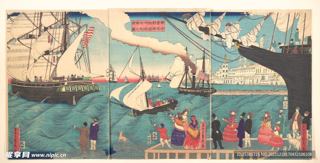 古代海战场景插画