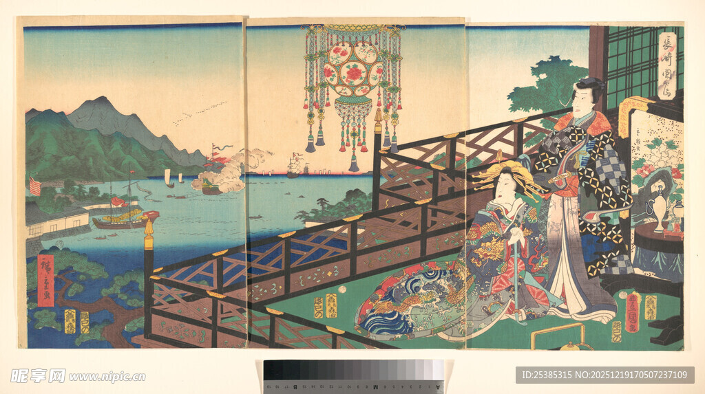 日式古典场景人物绘画