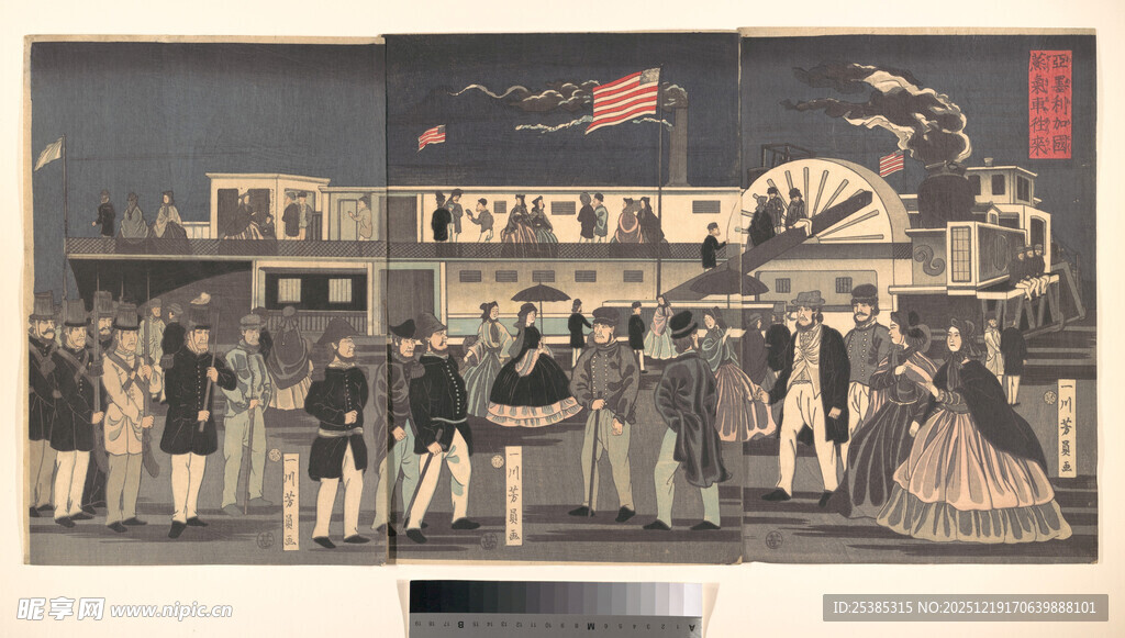 复古场景中的热闹人群