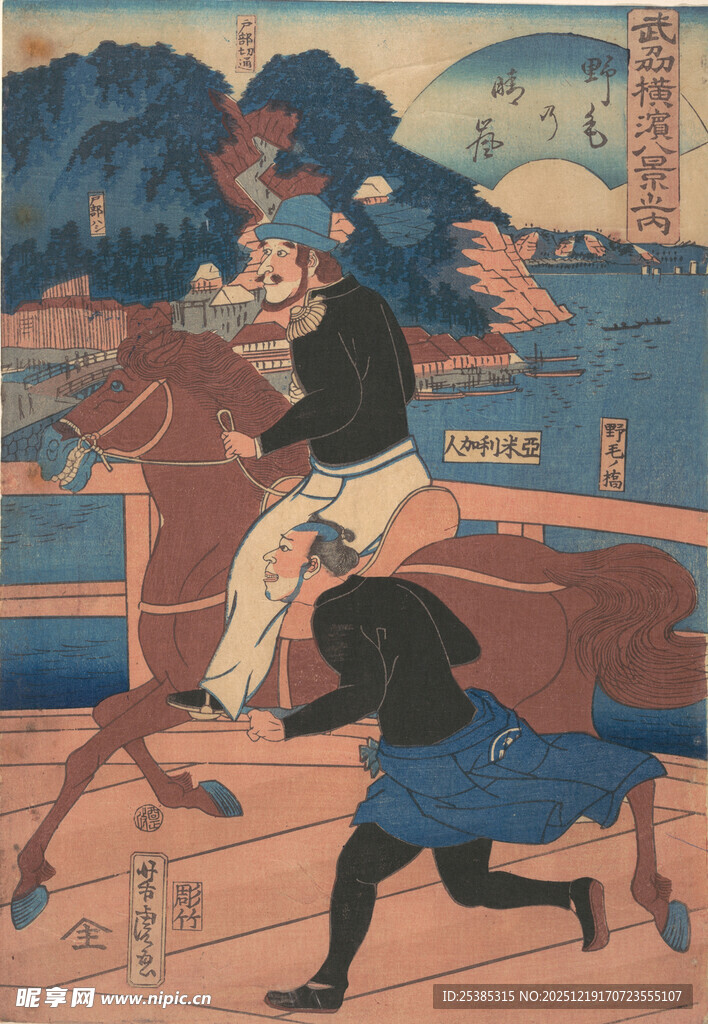 武士骑马战斗场景图