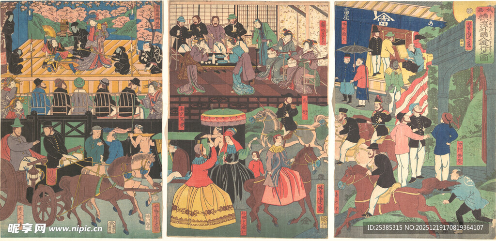 古代精美壁画场景展示