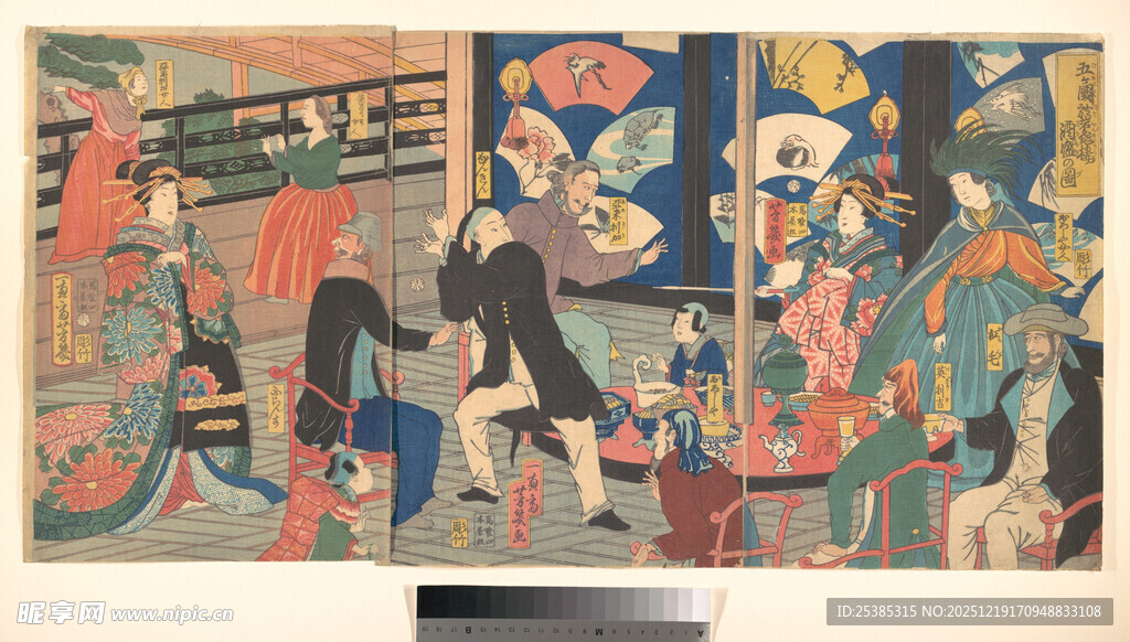 古代多彩人物场景画作