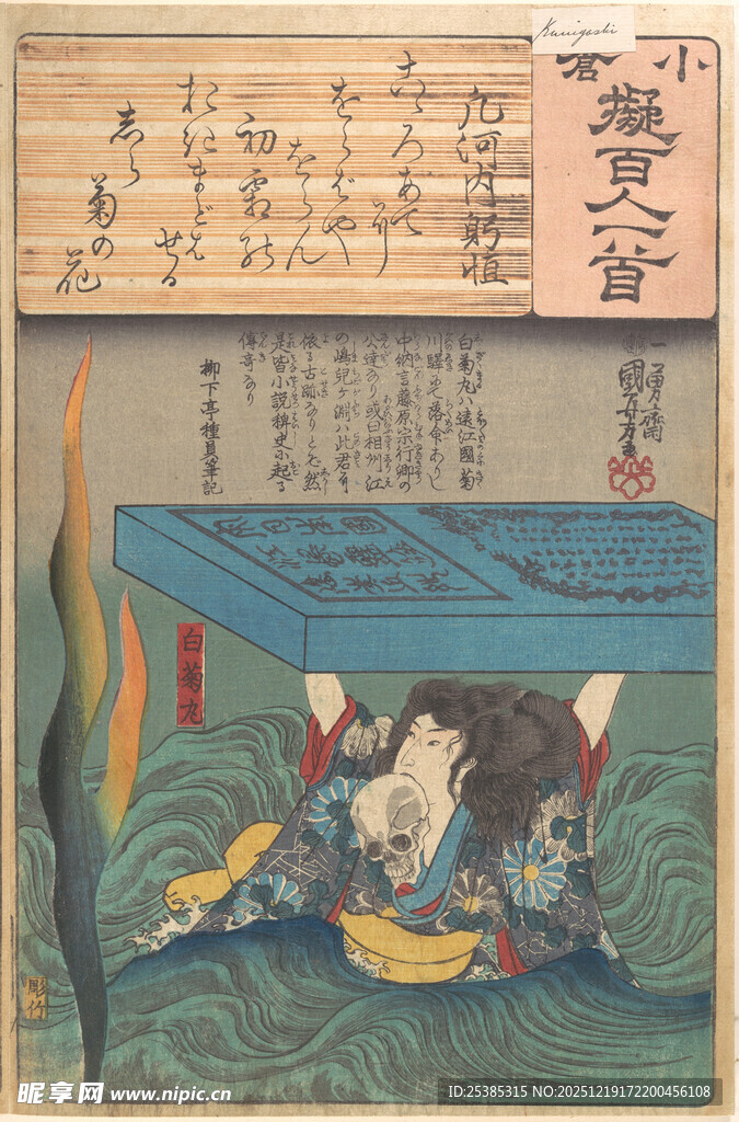 浮世绘风格神话人物场景图