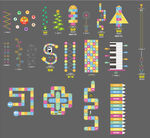 游戏  多彩几何形状图案集合