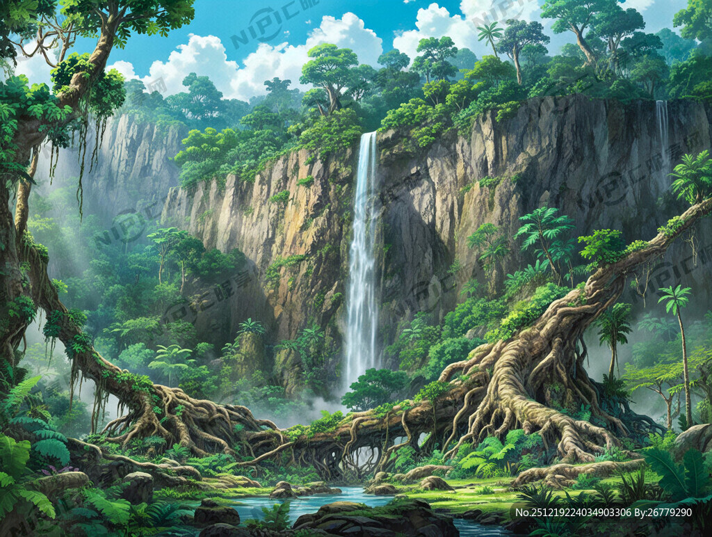 设计一个热带雨林景为主景