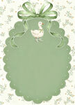 绿色花边贺卡配蝴蝶结