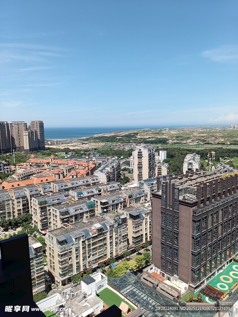 平潭城市海景俯瞰风光