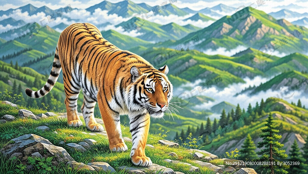 80年代的下山虎画 下山的老虎