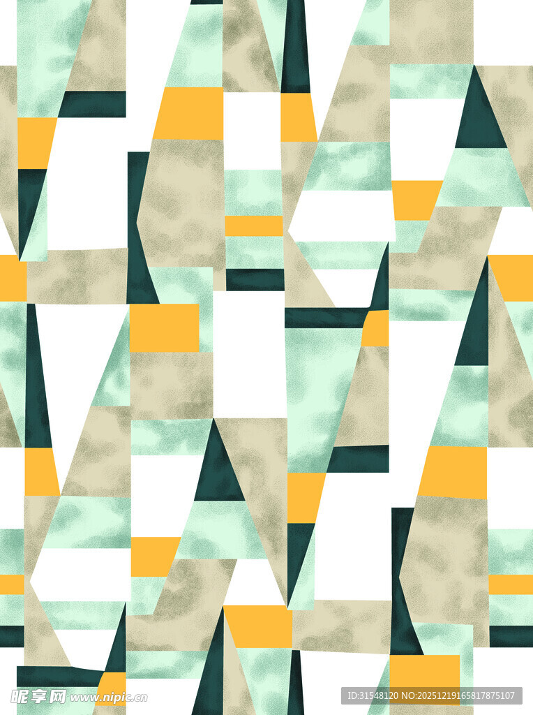 几何色块拼接抽象图案