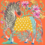 彩色斑马插画 梦幻花卉相伴