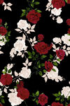 黑底红白花卉图案