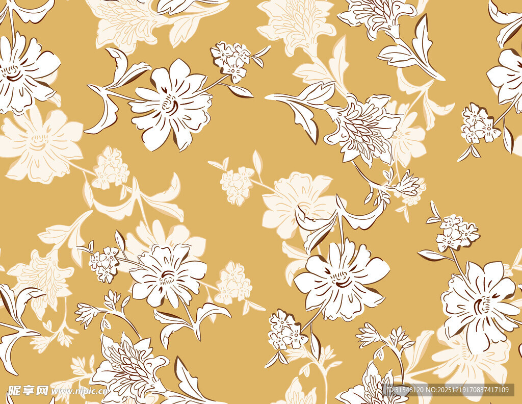 复古风花卉图案背景