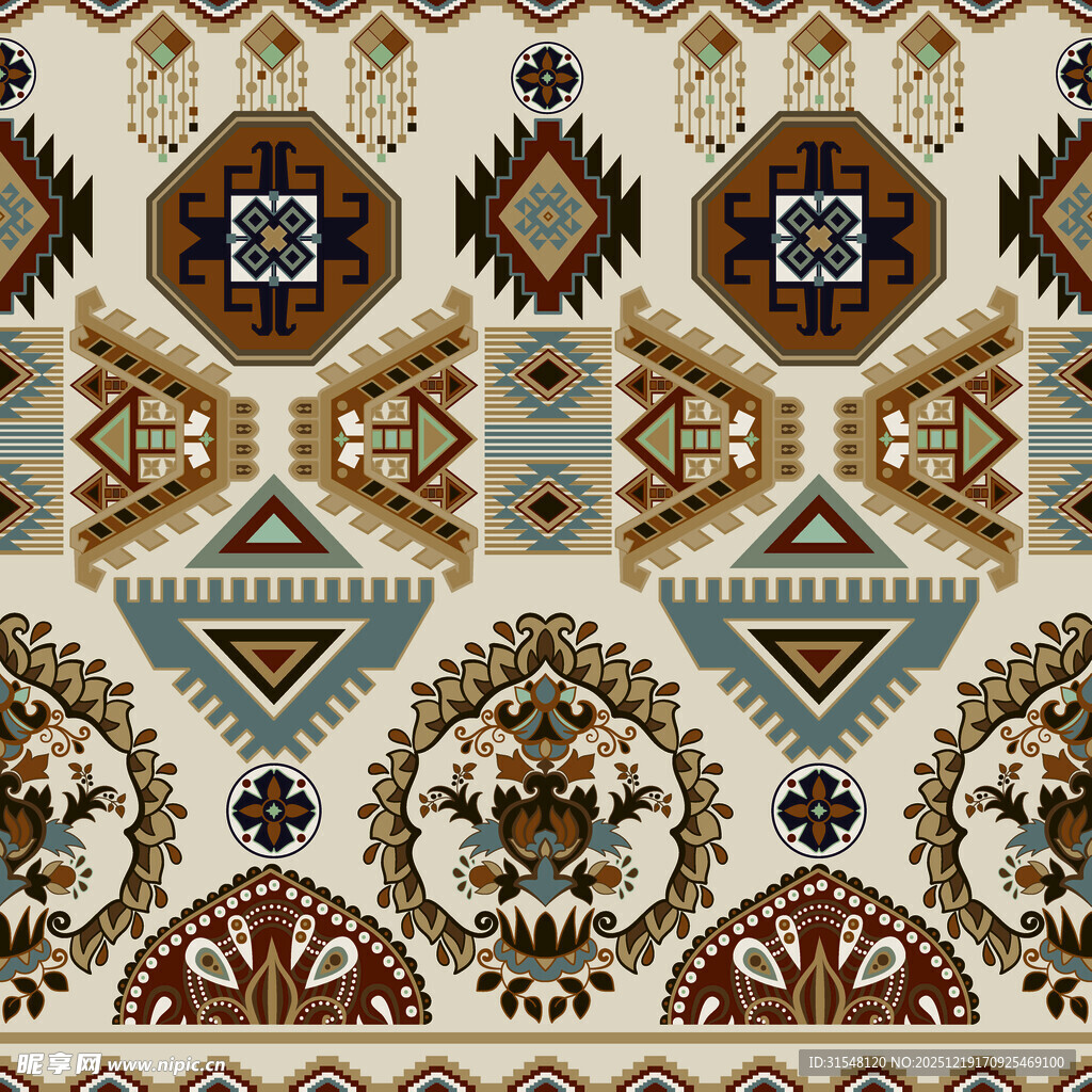 民族风几何图案精美织物