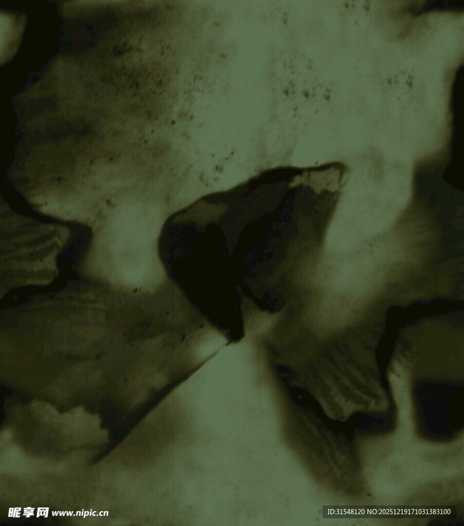 抽象水墨风格的鱼形图案