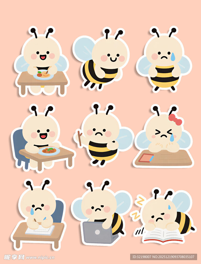 蜜蜂贴纸图案