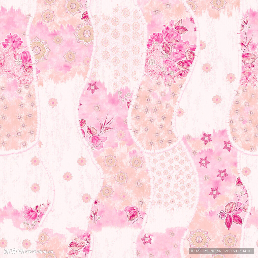 粉色花卉图案背景纹理