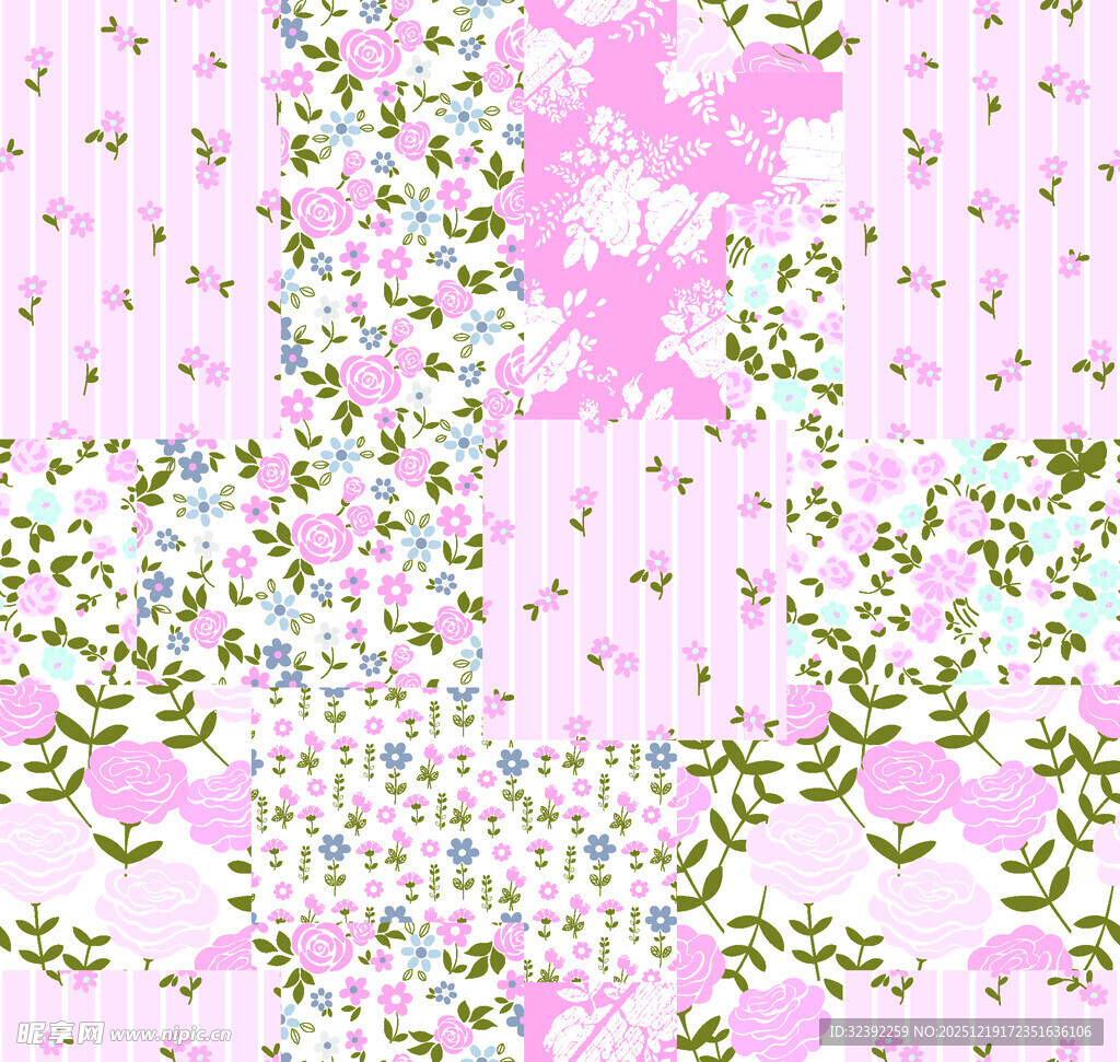 粉色花卉图案背景纹理