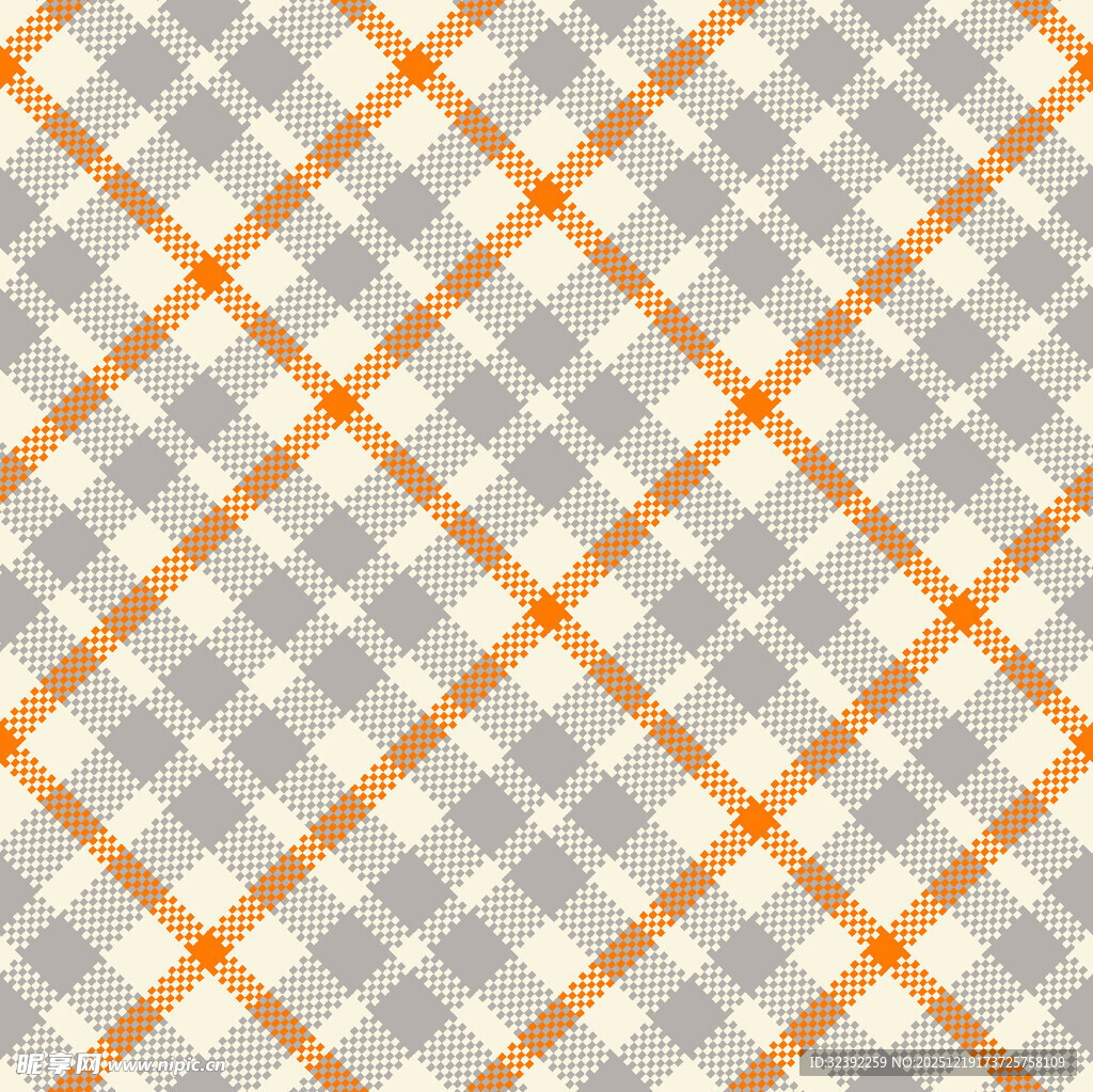 橙灰格子几何图案背景