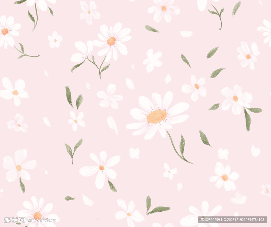 粉色雏菊花卉图案背景