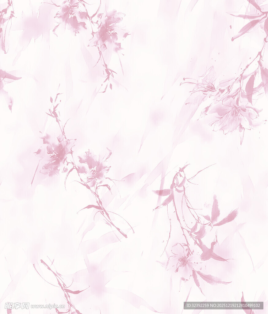 淡粉花卉纹理背景图
