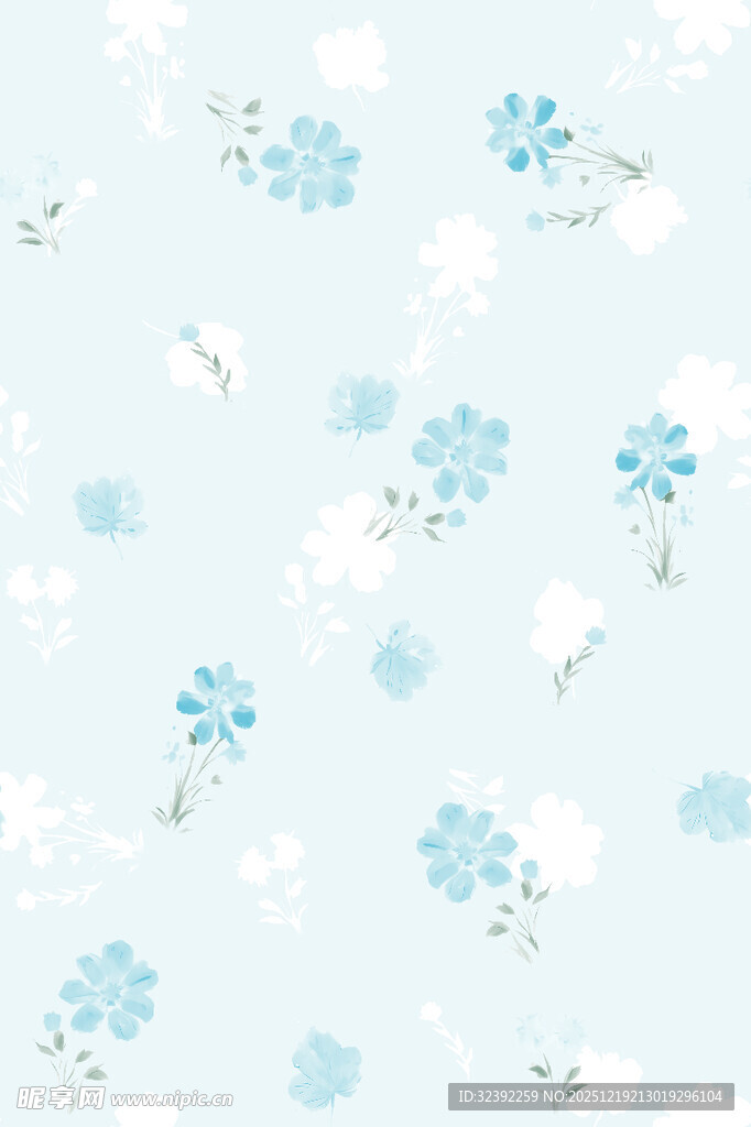 浅蓝色花朵背景图案
