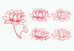 手绘莲花图案