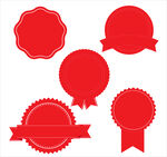 红色徽章标签