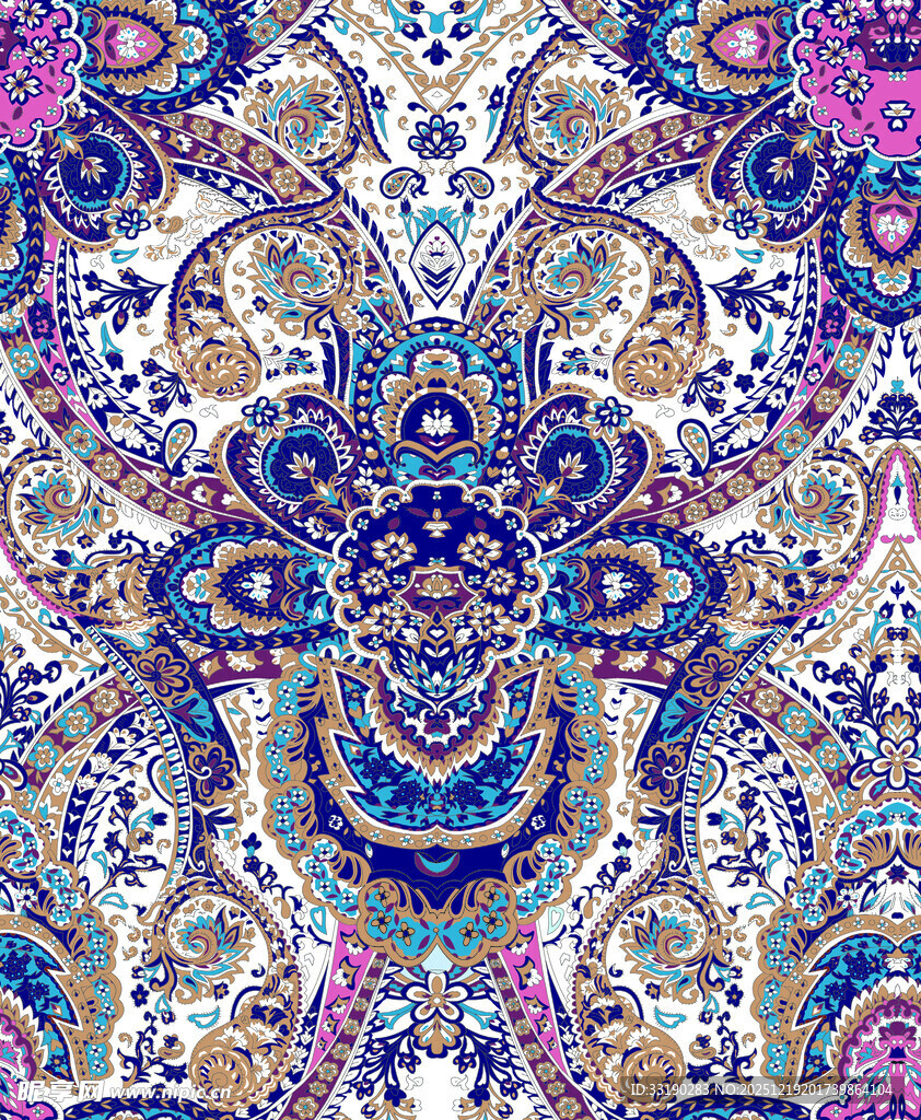 多彩民族风花卉图案纹理