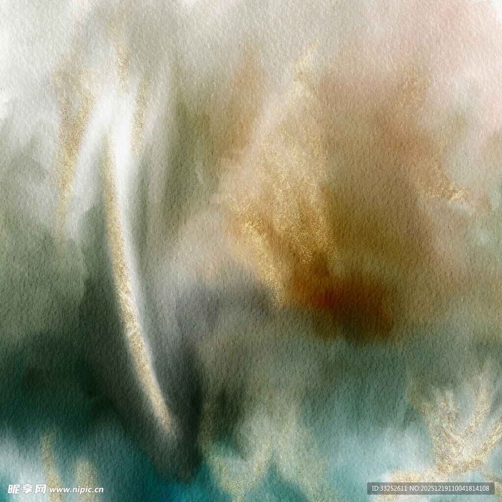 梦幻水彩抽象艺术画面